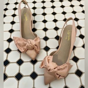 Satin Anthropologie Heels